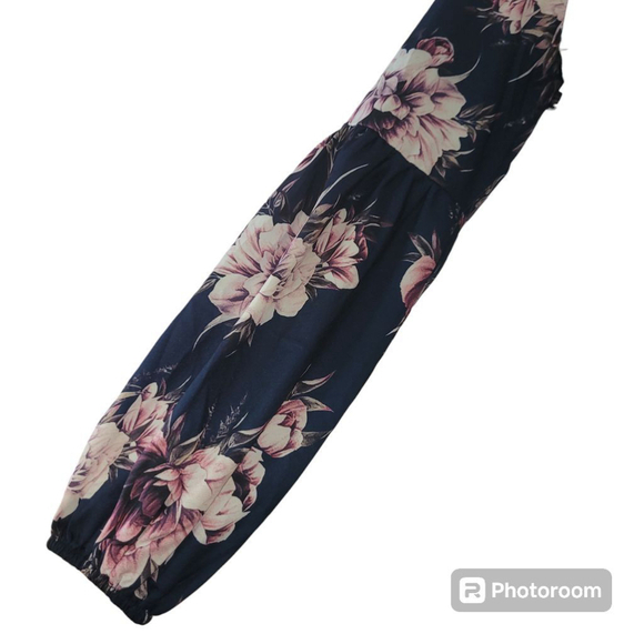 Women's Shein Floral Wrap Dress Size XS Blue - Picture 6 of 10